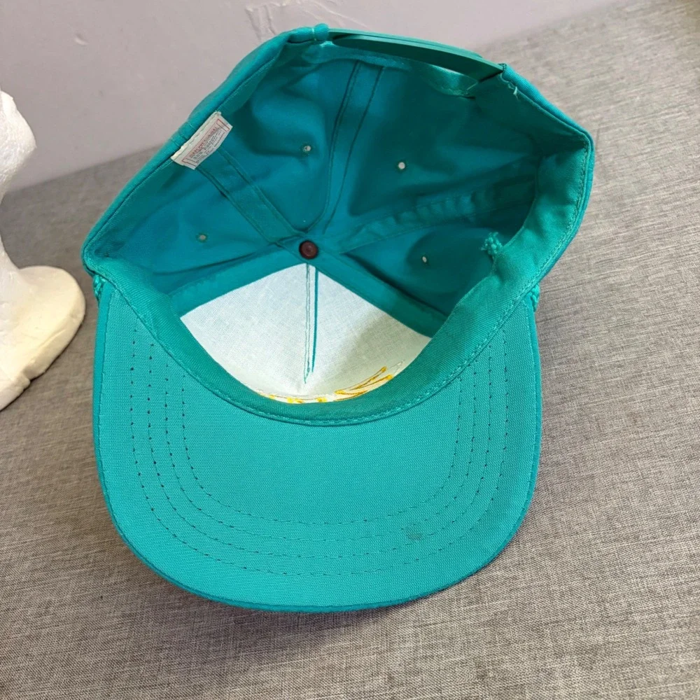 Yupoong Showcase Hat Mens OSFA Teal‎ Surge Zoner Vintage 90s Retro Snapback Rope
